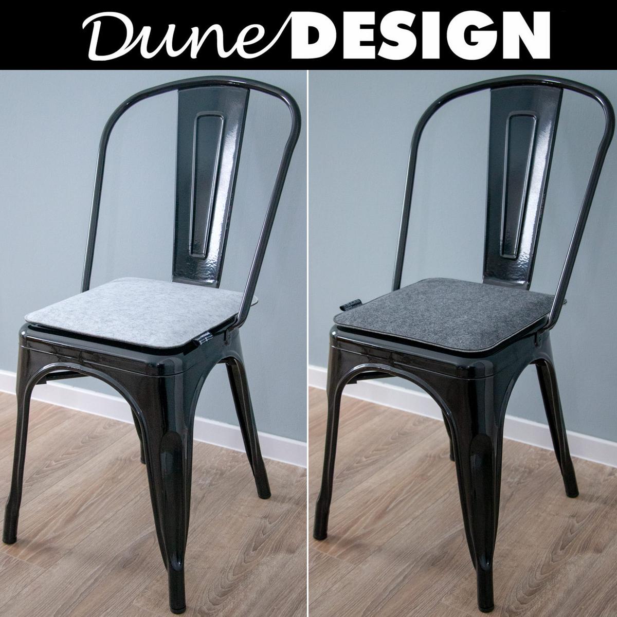 STUHLKISSEN 4er Set 35/35 cm Filz, Grau - Grau, Kunststoff (35/35/3cm) - Dunedesign