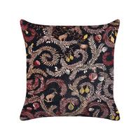 DEKOKISSEN Schwarz 45/45 cm Ricinus - Schwarz, Textil (45/45cm) - Beliani