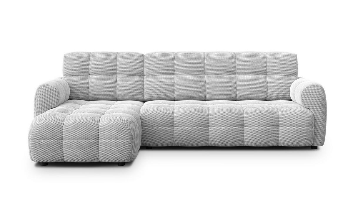 ECKSOFA MELLOW 4-Sitzer, hellgrau - Hellgrau/Schwarz, Holz/Textil (262/156cm) - Wozimo