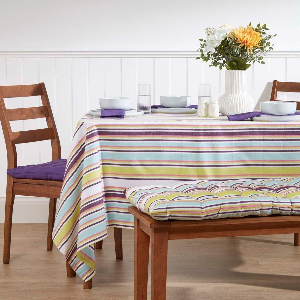 BANKAUFLAGE Osaka, 3-Sitzer bunt gestreift - Grün, Textil (143/48/5cm) - Homescapes