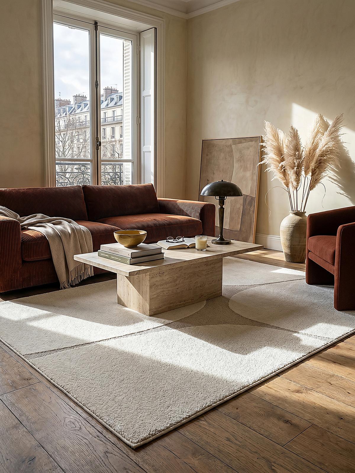 KURZFLORTEPPICH Abstrakt MUOTA Polypropylen Creme 120 x 160 cm - Beige, Textil (120/160cm) - KADIMA DESIGN