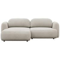 ECKSOFA Tvoya Hellbeige Bouclé - Ecru/Schwarz, Kunststoff/Textil (267/175cm) - Selsey