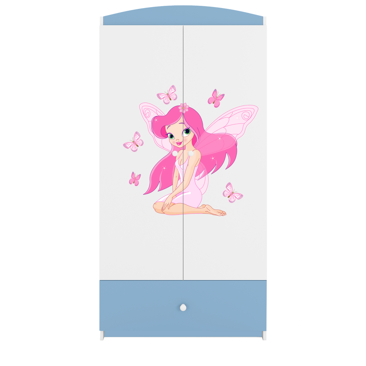 KINDERKLEIDERSCHRANK Elfe I - Blau, Holzwerkstoff (90/175/52cm) - RAUMHIRSCH FURNITURE