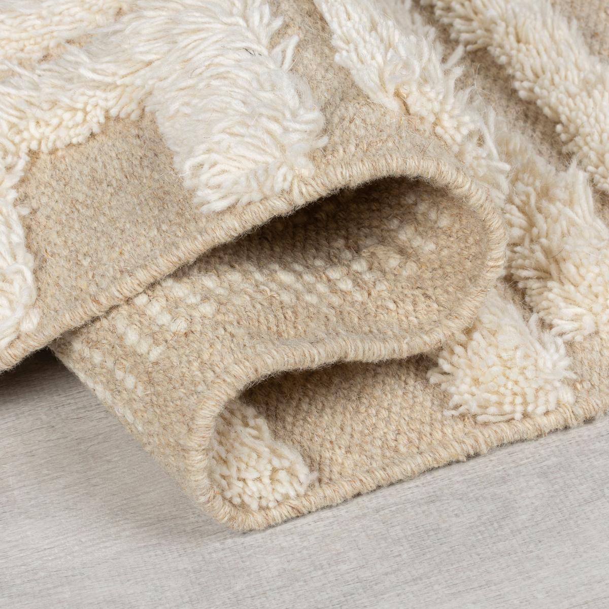 WOLLTEPPICH mit Fransen COPSE, geometrisch, Beige, 200 x 290 cm - Beige, Textil (290/200cm) - KADIMA DESIGN