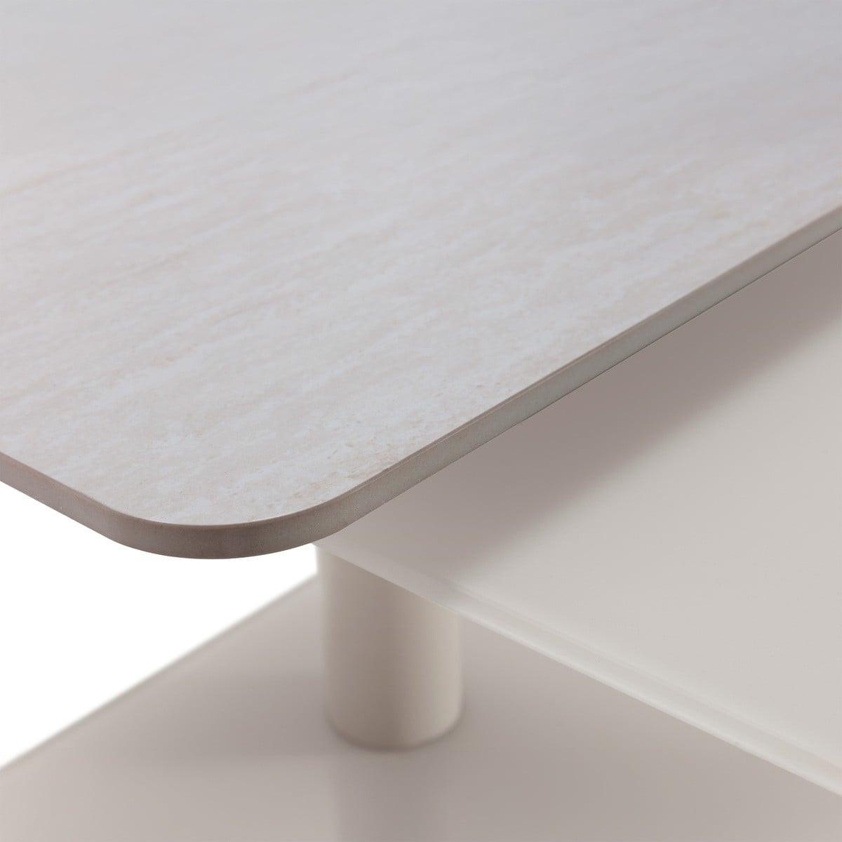 COUCHTISCH mit quadratischen Glasplatten 54/42,8/114,6 cm - Beige, Glas (66.5/54/42.8cm) - Calicosy