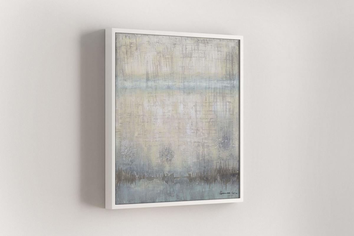 ACRYLBILD HANDGEMALT 80/80 cm - Beige, Holz/Textil (80/80cm) - KUNSTLOFT
