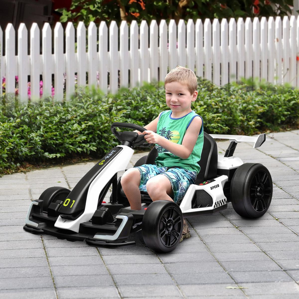 KINDER-DRIFT-KART Kunststoff Metall Weiß - Weiß, Kunststoff (120/76/53.5cm) - HOMCOM