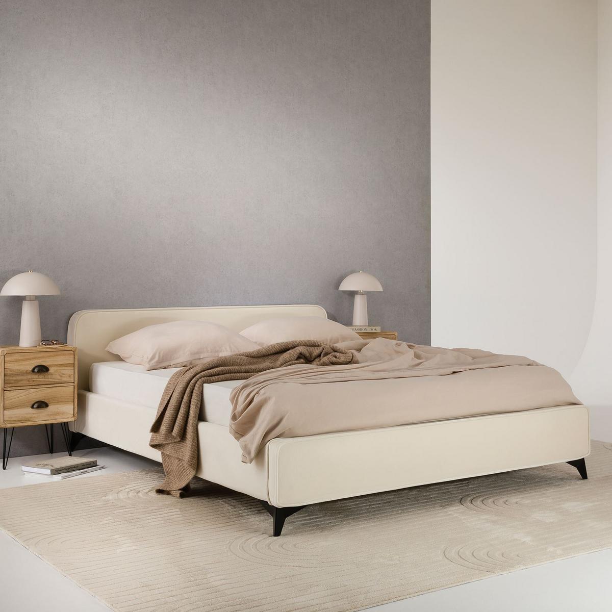 POLSTERBETT LAVORO 140X200 CM - Creme, Textil (140/200cm) - IDIMEX