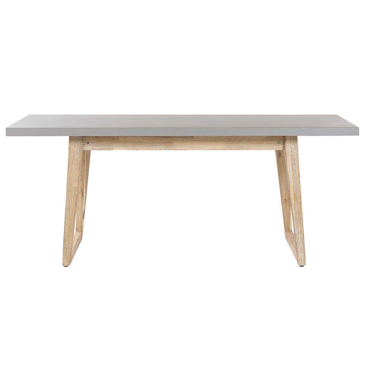 GARTENTISCH Beton/Akazienholz 180/90 cm Oria - Hellbraun/Grau, Stein (90/180/75cm) - Beliani