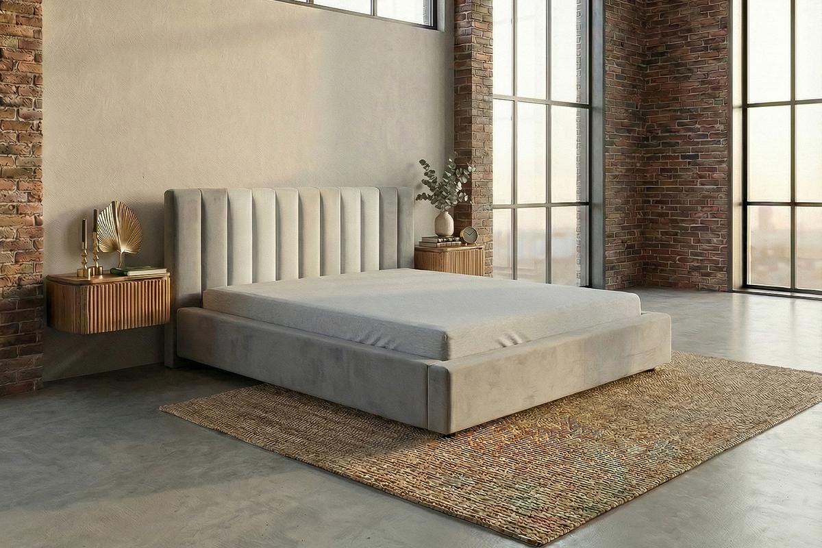 POLSTERBETT CATTURA Grau Velvet - Grau, Textil (200/200cm) - KAWOLA