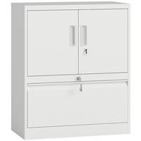 AKTENSCHRANK Stahl Weiß - Weiß, Metall (40/95/80cm) - HOMCOM