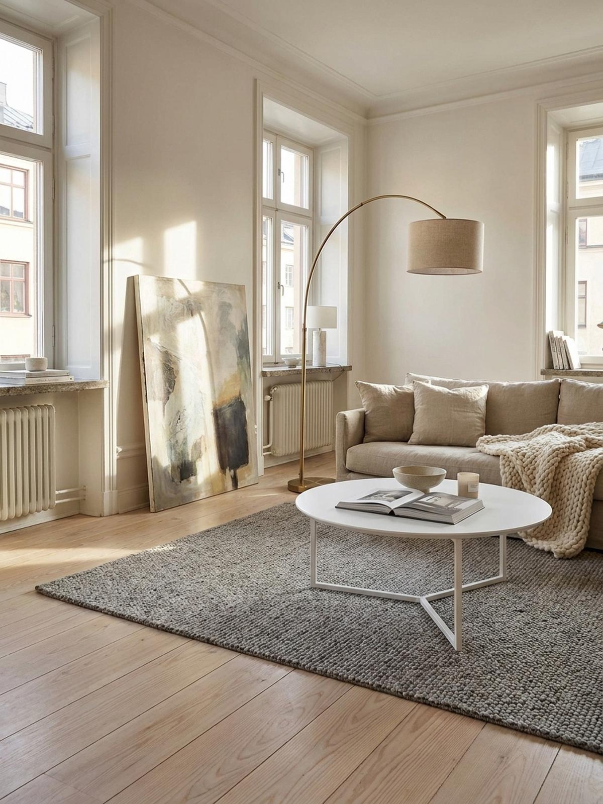 COUCHTISCH rund, Weißes MDF-Holz mit Metallbeinen, Durchmesser 80 cm, Höhe 33 cm - Weiß, Holz/Metall (80/80/33cm) - KADIMA DESIGN