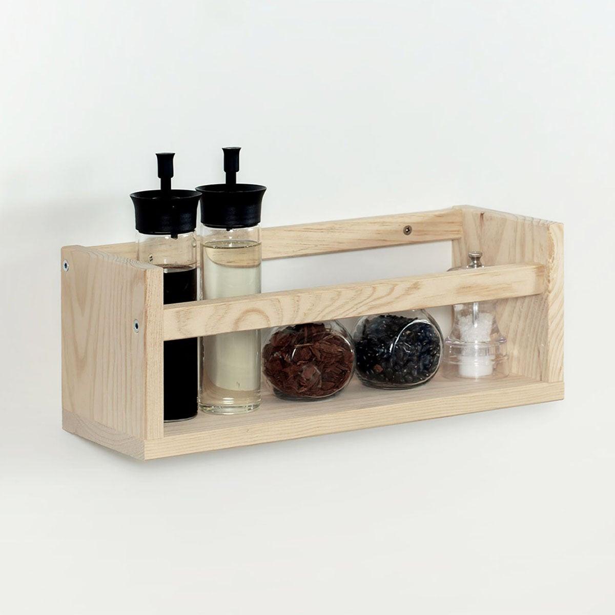 WANDREGAL aus massiver Kiefer - L40 x H15 cm - Eschefarben, Holzwerkstoff (15/15/15cm) - Calicosy