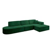 ECKSOFA Ottomane Rechts IREA-L2-v4 - 328x171x79 cm Grün - Grün, Holzwerkstoff/Textil (171/328cm) - ALTDECOR