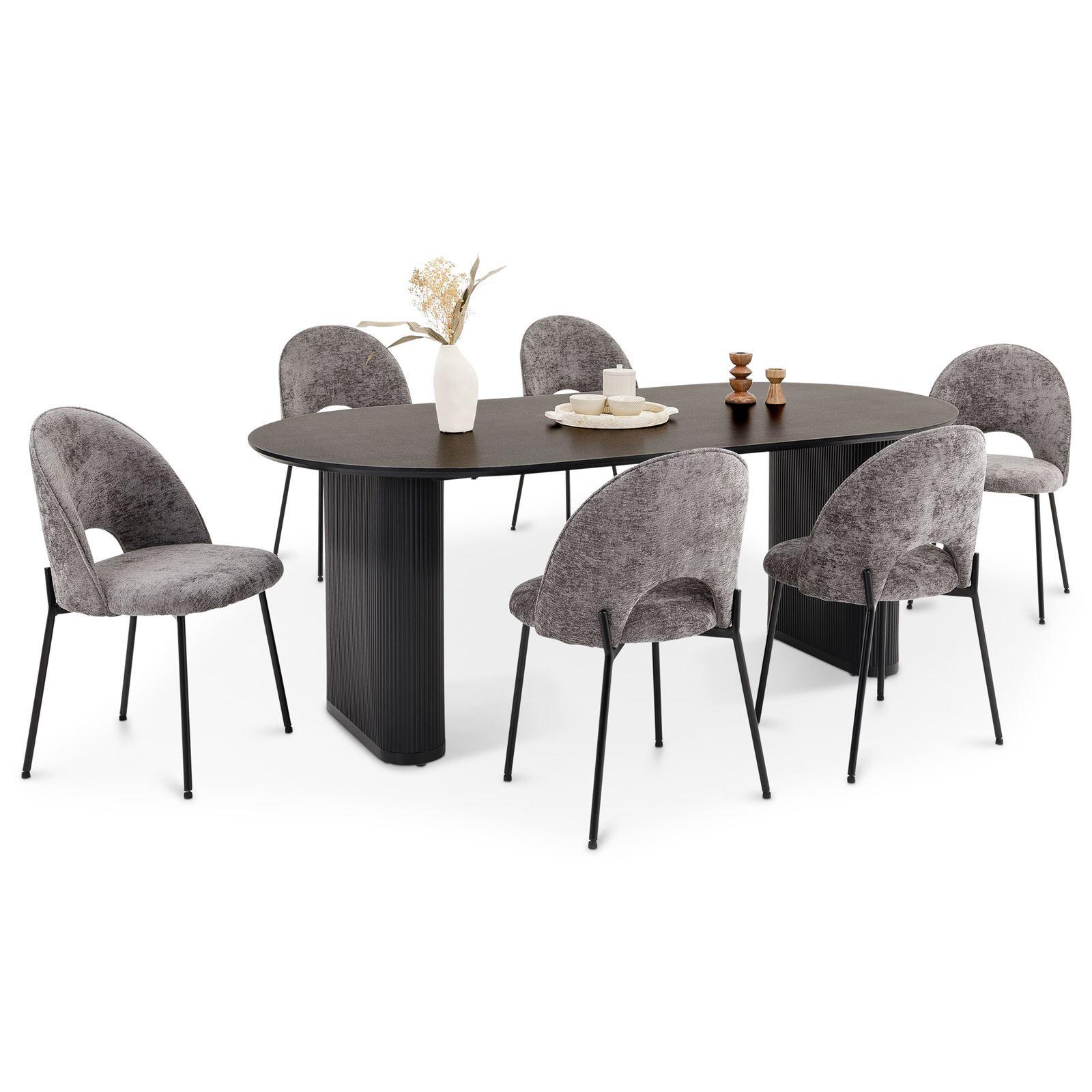ESSGRUPPE DONOVAN SERENA 7er Set schwarz - Schwarz, Metall - IDIMEX