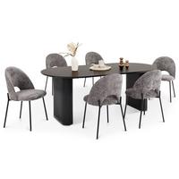 ESSGRUPPE DONOVAN SERENA 7er Set schwarz - Schwarz, Metall - IDIMEX