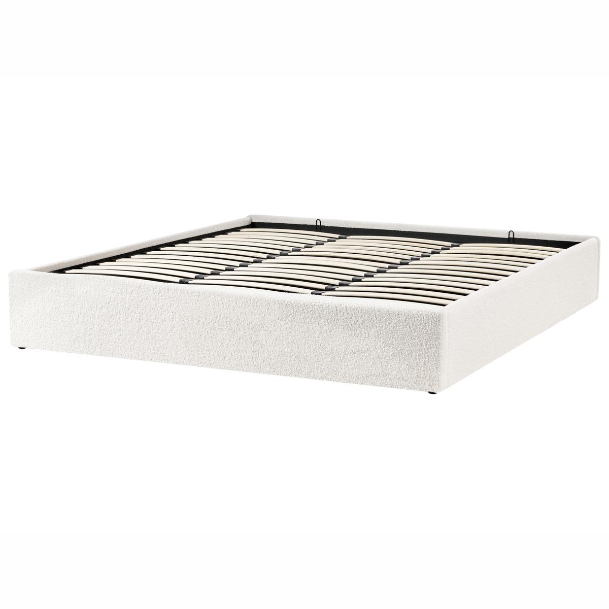 BETT mit Stauraum 180/200 cm Cremeweiß Dinan - Weiß, Textil (180/200cm) - Beliani