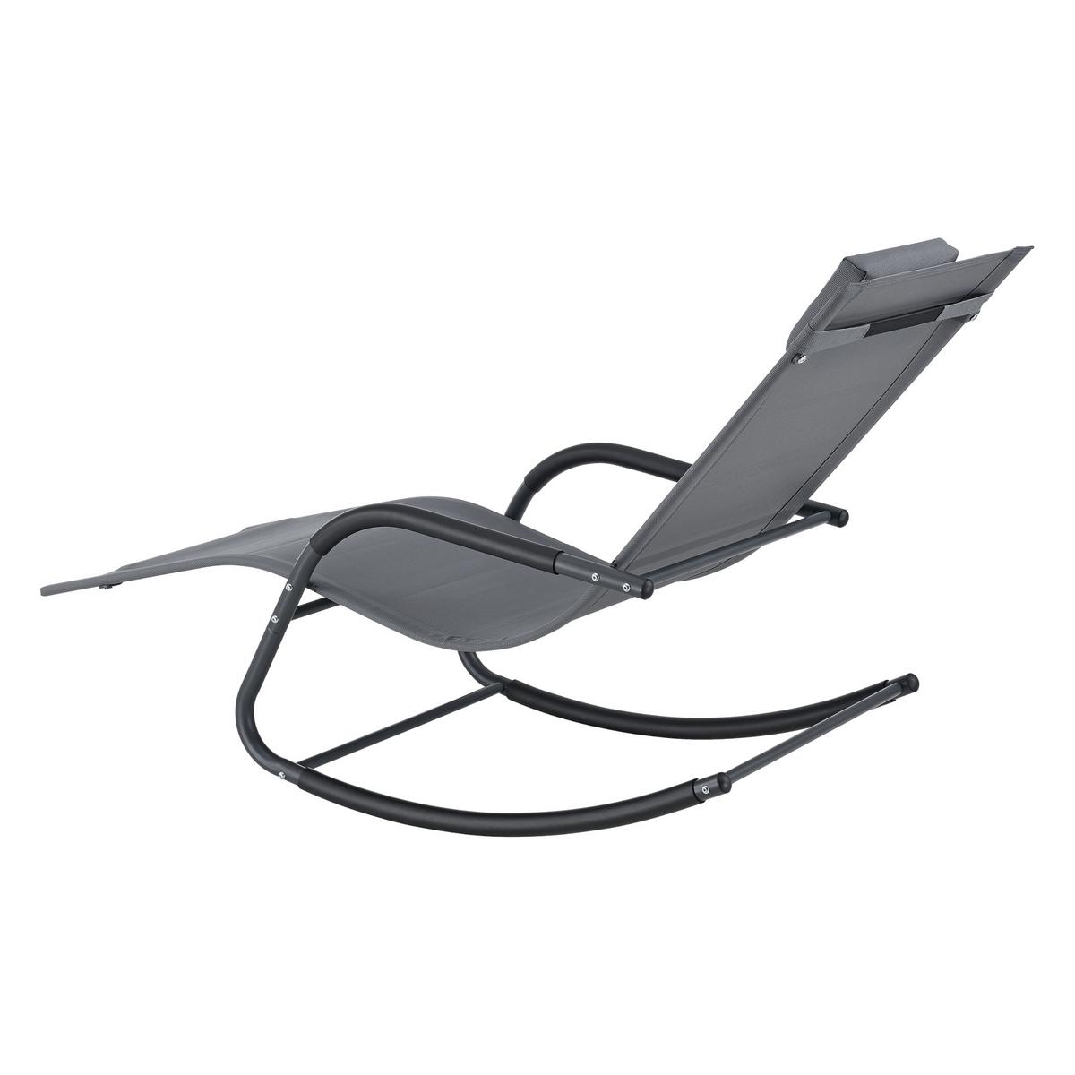 SCHAUKELLIEGE-SET 2 TLG. Caracena - Dunkelgrau, Metall (147/89/63cm) - [en.casa]