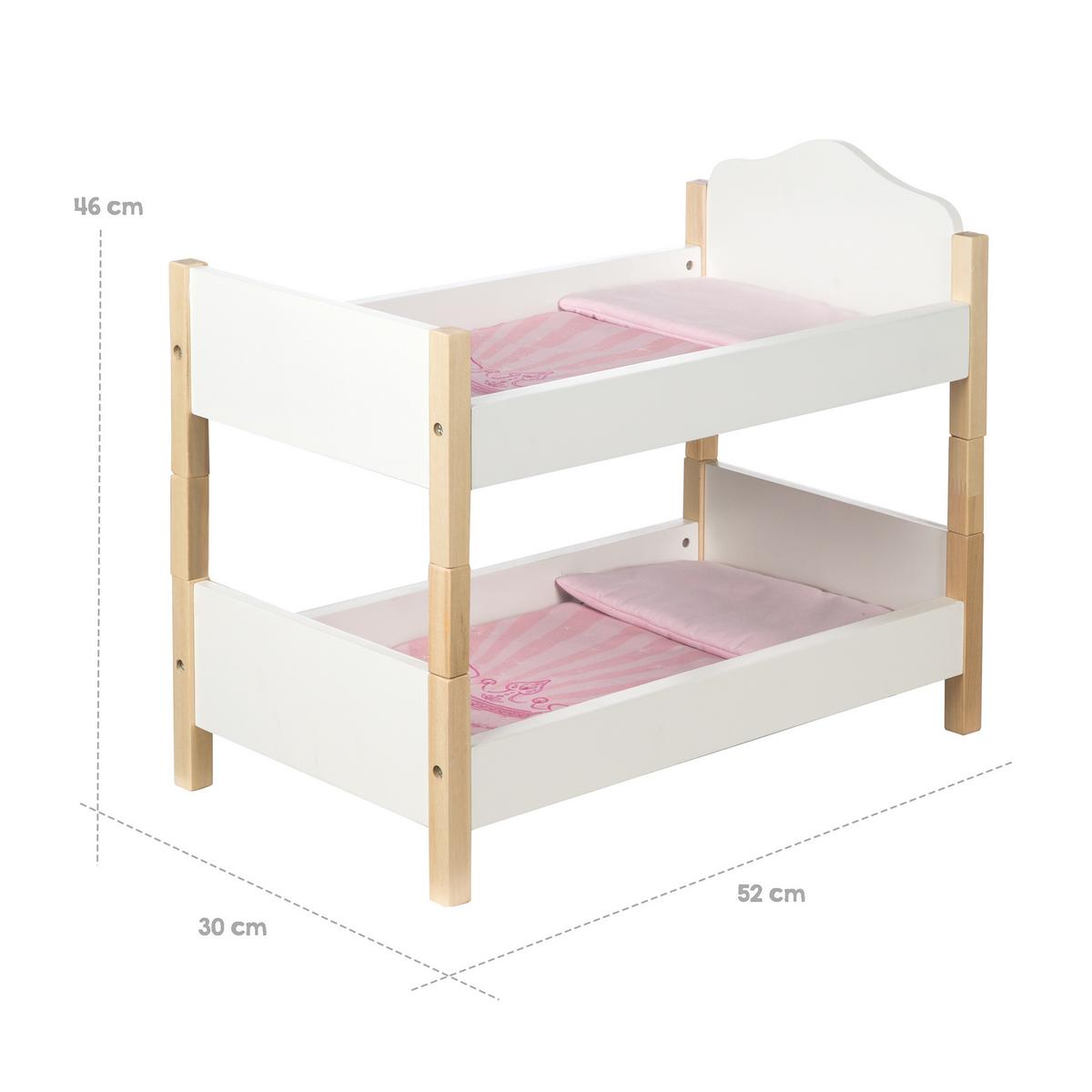 PUPPENETAGENBETT Scarlett - Weiß, Holzwerkstoff (30/45/52cm) - Roba