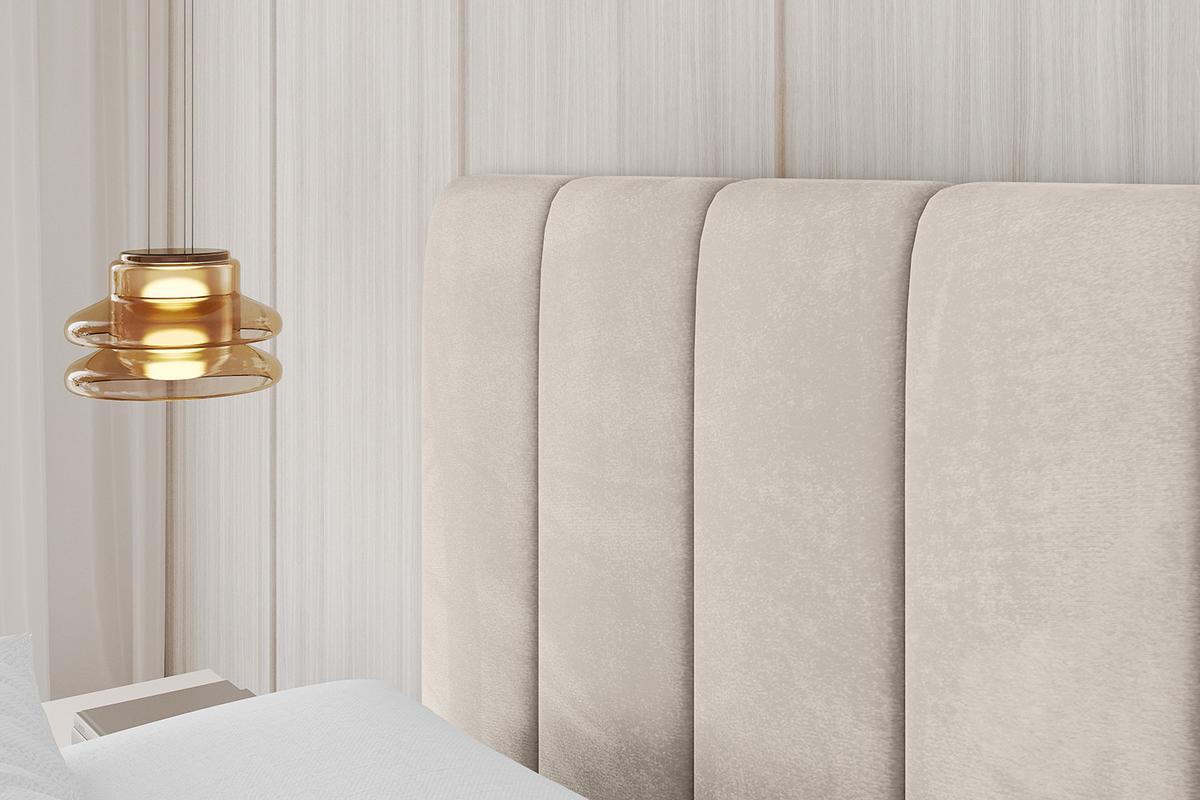 POLSTERBETT mit Bettkasten und Lattenrost, Bett mit Matratze H3/H4 - FINO 180x200 Beige - Beige, Holzwerkstoff/Textil (180/200cm) - ALTDECOR