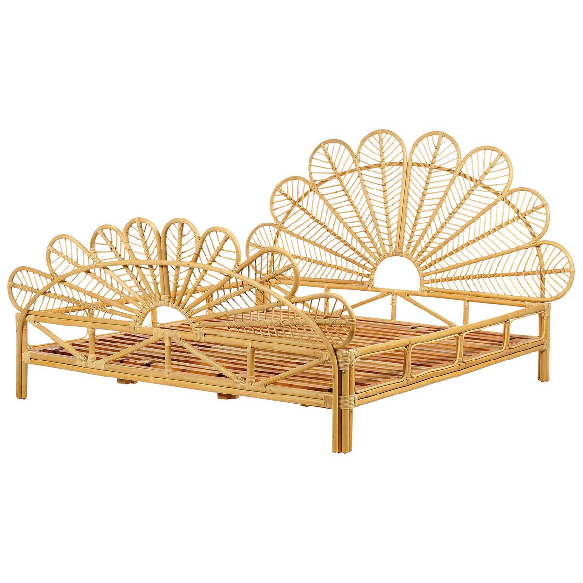 DOPPELBETT 180/200cm Heller Holzfarbton Florentine - Hellbraun, Naturmaterialien (180/200cm) - Beliani