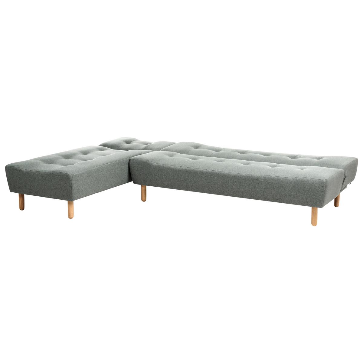 ECKSCHLAFSOFA Modul 4-Sitzer Stoff Grün rechtsseitig Alsten - Braun/Grün, Textil (258/161cm) - Beliani