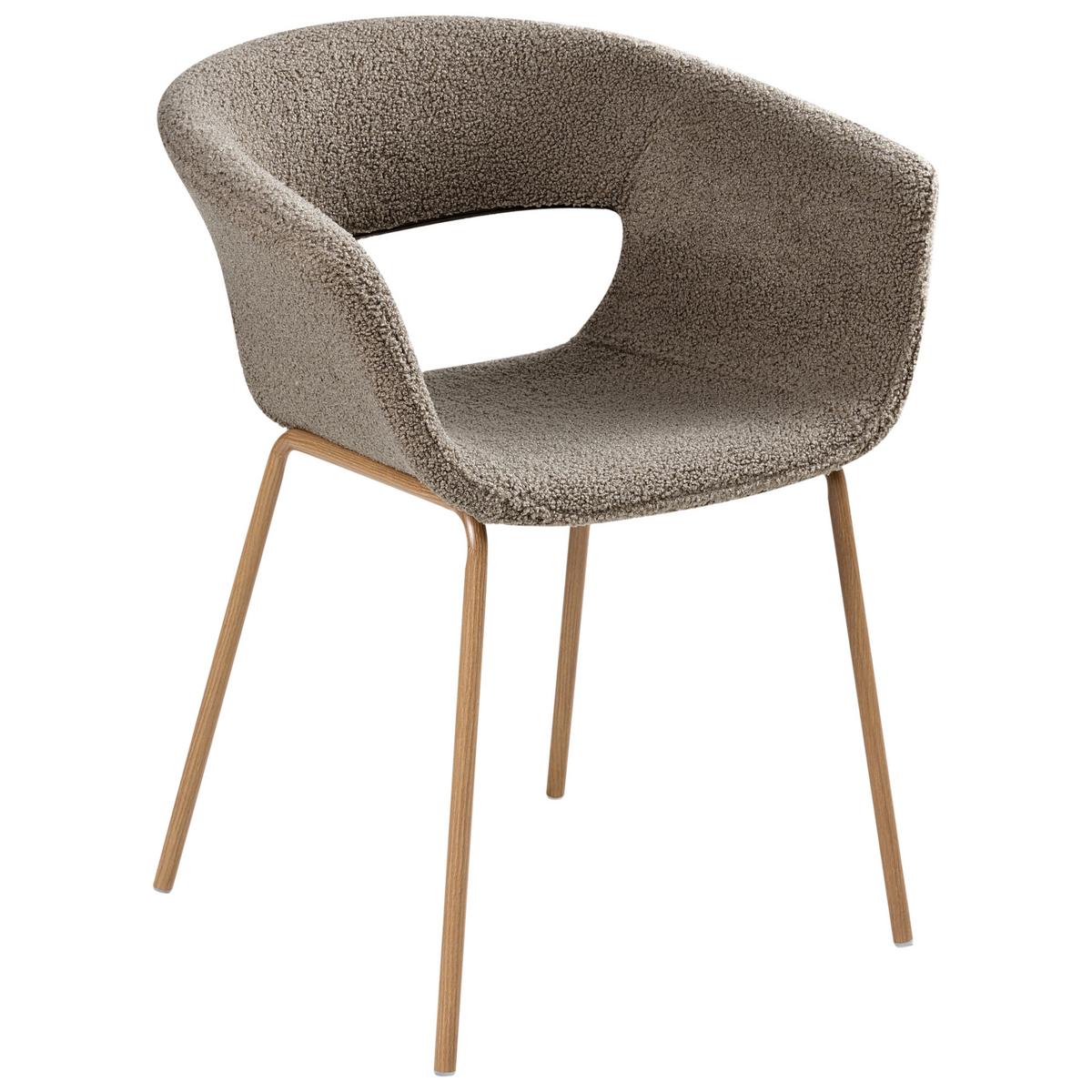 ESSZIMMERSTUHL 2er-Set Taupe Elma - Taupe/Braun, Textil (63/76/50cm) - Beliani