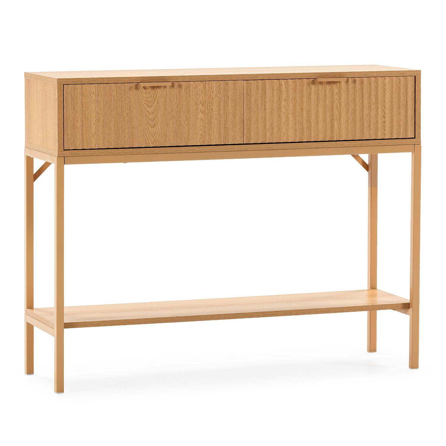 KONSOLENTISCH Lluvia 2 schubladen Eiche-Optik - Honigeiche, Holzwerkstoff (30/100/80cm) - VS Venta-stock