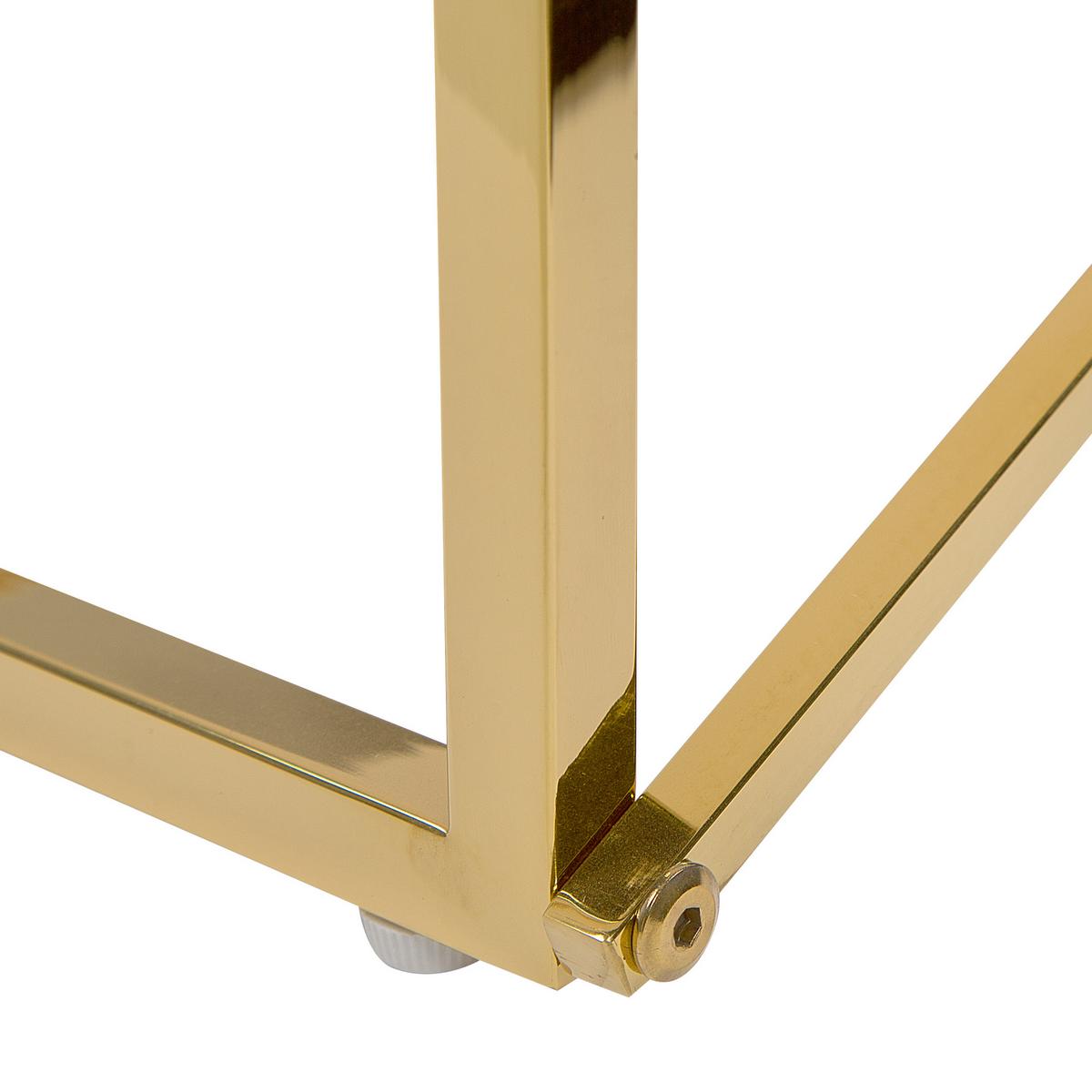 COUCHTISCH Marmor Optik weiß/gold rechteckig 100/50 cm Emporia - Goldfarben/Weiß, Glas (50/100/40cm) - Beliani