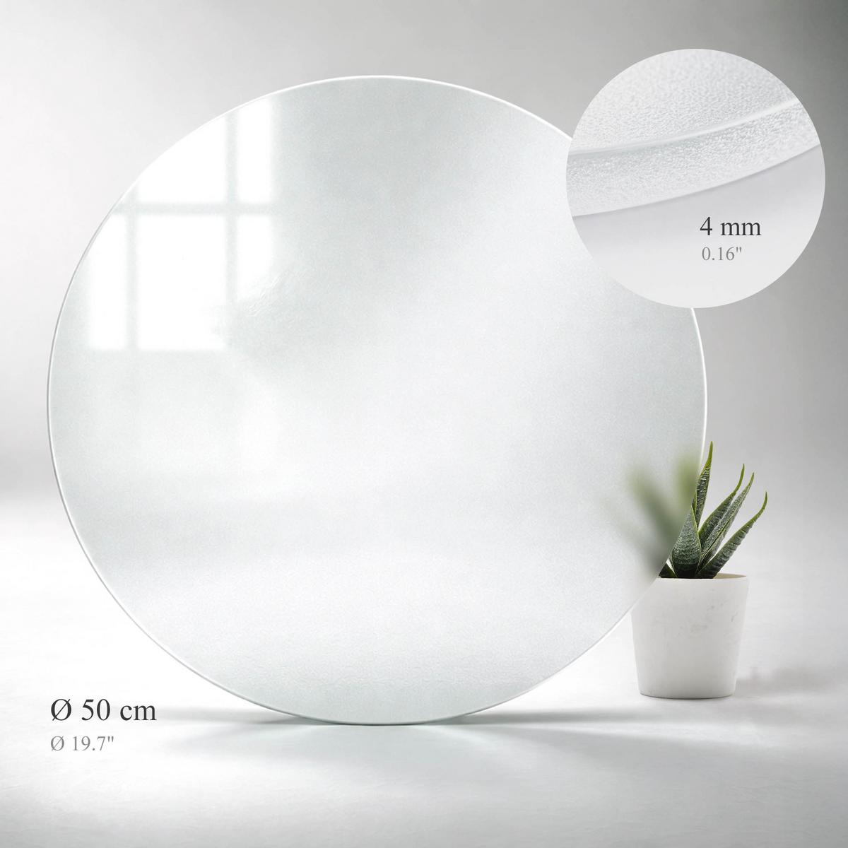 TISCHPLATTE Ø50 cm milchglas - Transparent, Glas (50/50/0.4cm) - TULUP