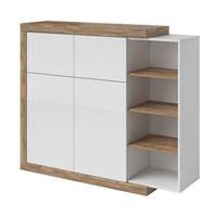 HIGHBOARD SINFONIA 150/128/40 cm mit 2 Türen Eichefarben - Eichefarben/Weiß, Holzwerkstoff (150/128/40cm) - MASSENO