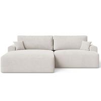 ECKSOFA Serene Ecru Links - Ecru, Holz/Textil (259/145cm) - Graingold