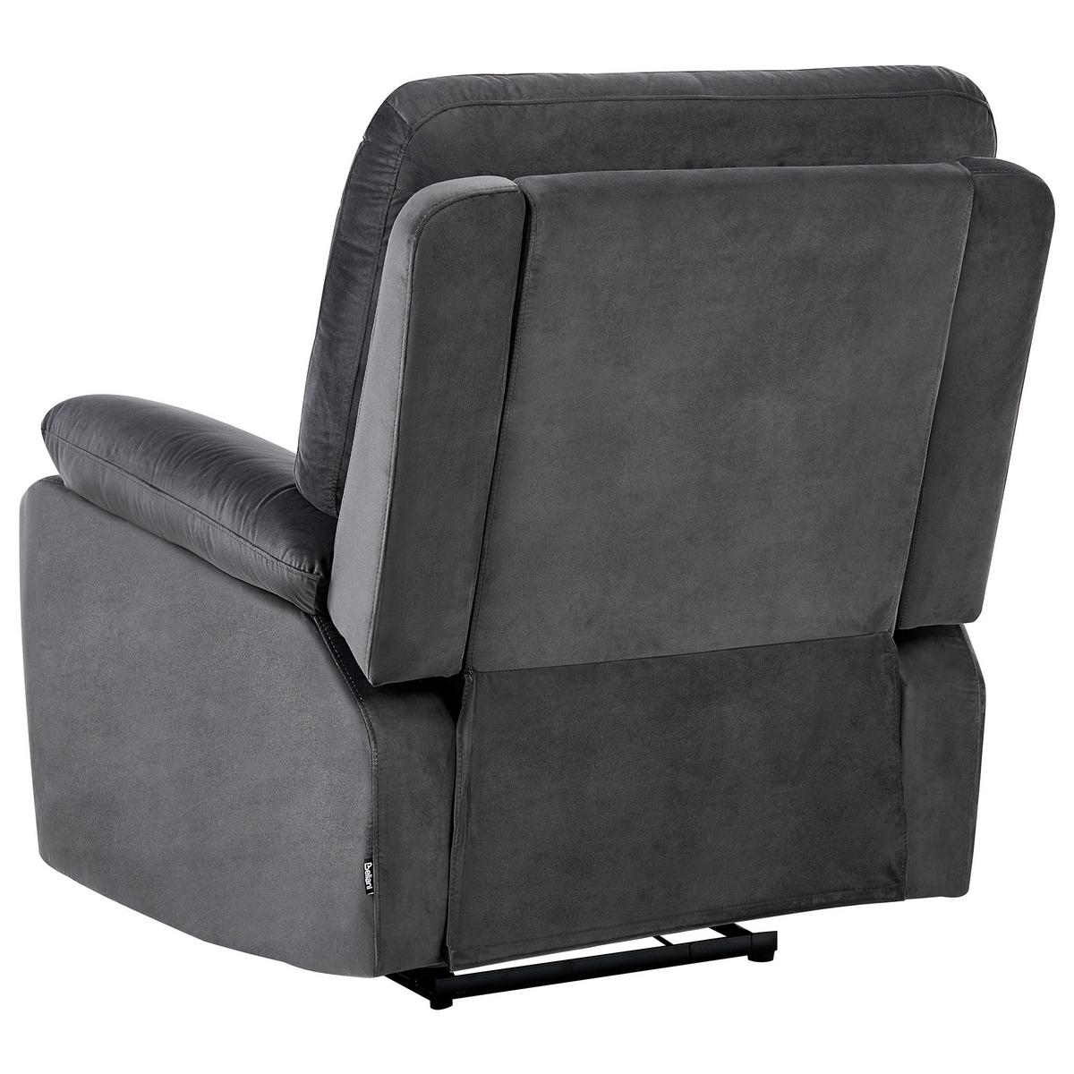 ELEKTRISCHER-FERNSEHSESSEL Samtstoff Dunkelgrau Bergen - Dunkelgrau, Textil (85/101/74cm) - Beliani