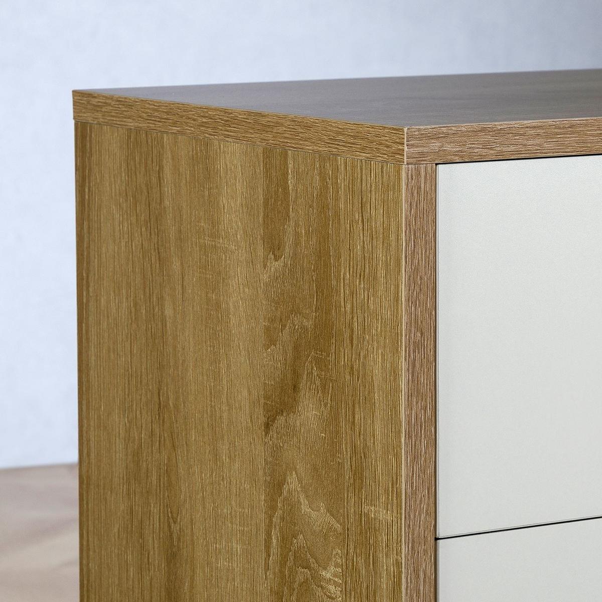 KOMMODE ESTELLE Sonoma Eiche/weiß - Weiß/Sonoma Eiche, Holzwerkstoff (88/70/30cm) - CARO-Möbel