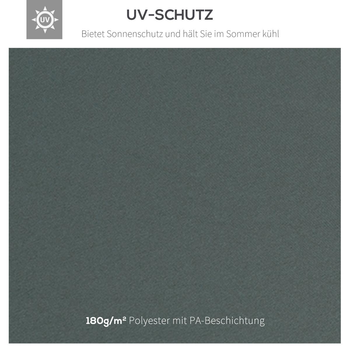 PAVILLONDACH, Polyester, Kohlegrau - Grau, Kunststoff (300/18/300cm) - Outsunny