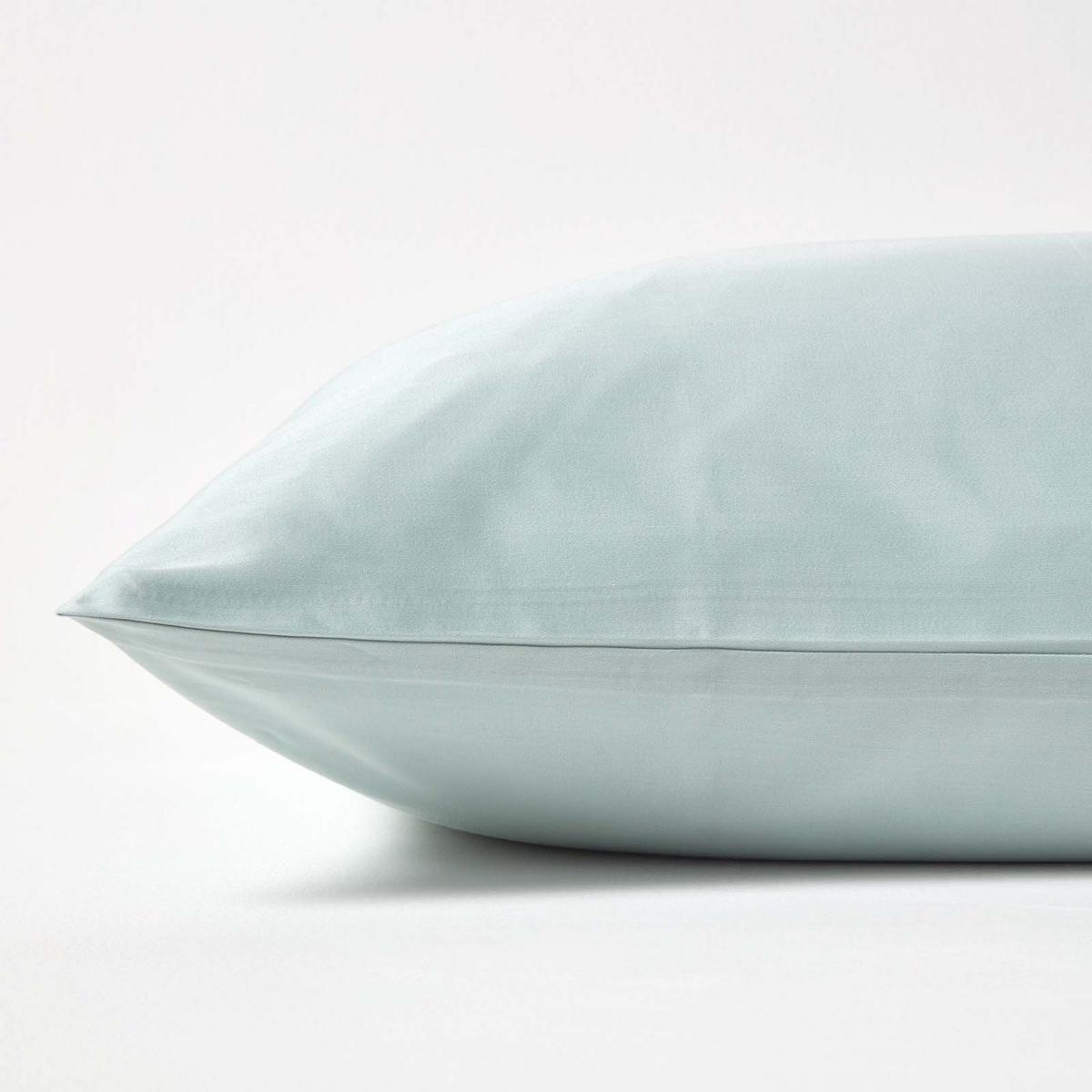 BIO-KISSENBEZUG Satin, Fadendichte 400 - Hellblau, Textil (48/74cm) - Homescapes