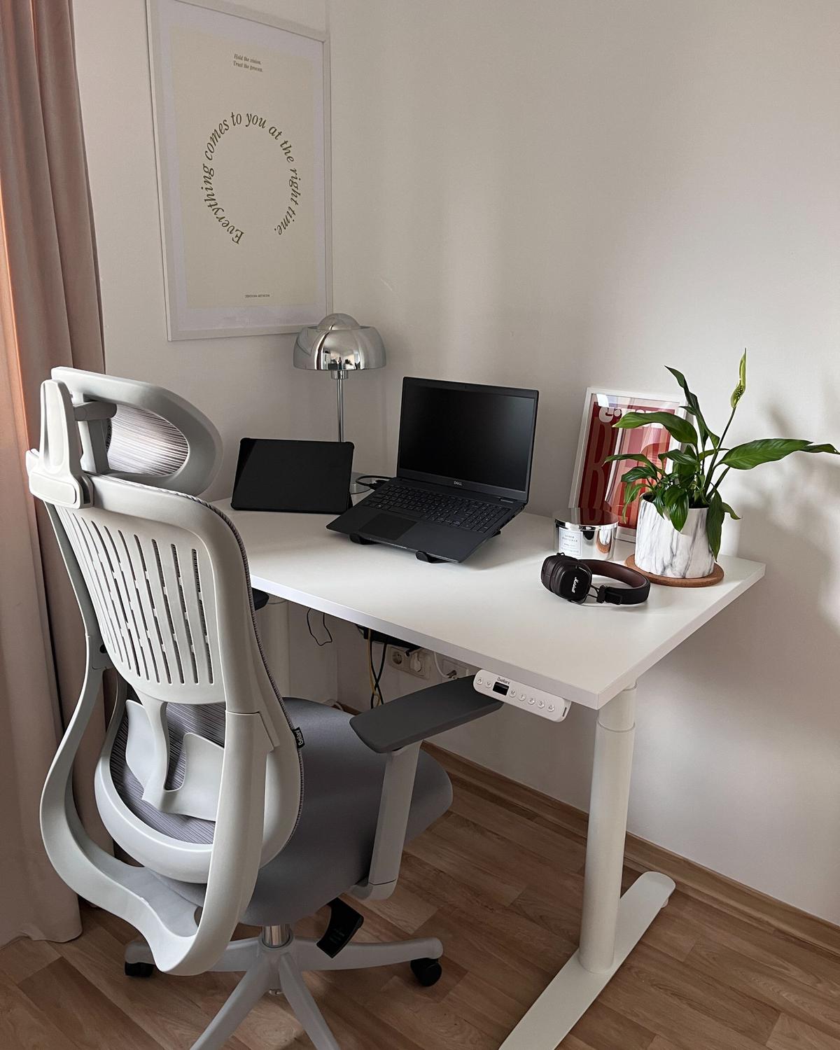 BÜROSTUHL Grau Partner - Grau, Textil (50/117/66cm) - Beliani
