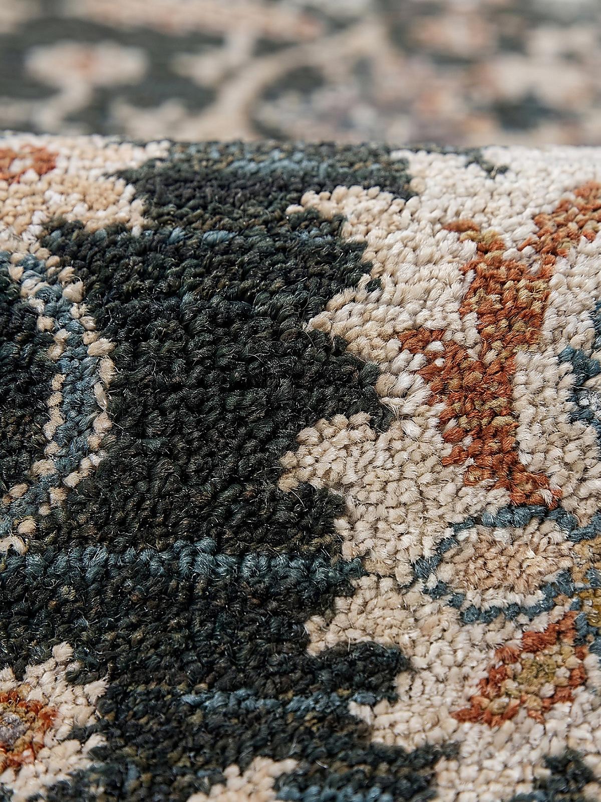 TEPPICH Struktur TRURO, in Erdtöne-Grün, Blumenmuster, 160 x 230 cm - Grün, Textil (160/230cm) - KADIMA DESIGN