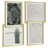 BILDER SET 4er Set - 50x50 cm & 40x60 cm Goldrahmen - Sommerliche Texturen aus den Tropen - Goldfarben, Kunststoff (50/50cm) - TULUP