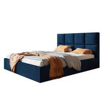 BETT 160x200 - Polsterbett mit Bettkasten und Metallrahmen - Modern Betten - Glatter Kronos-Stoff- Kollektion Roma, Blau - Blau, Holz/Textil (160/200cm) - Alpi-Möbel