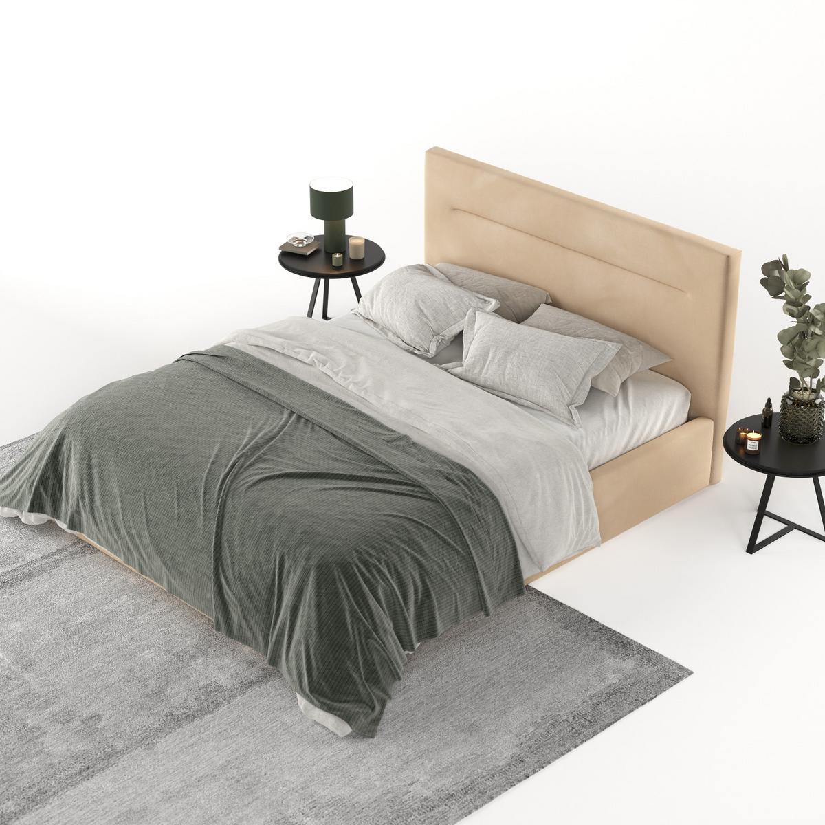 POLSTERBETT Liline 140/200 cm Beige im Kronos Stoff - Beige/Schwarz, Holz/Holzwerkstoff (140/200cm) - AltaBeds