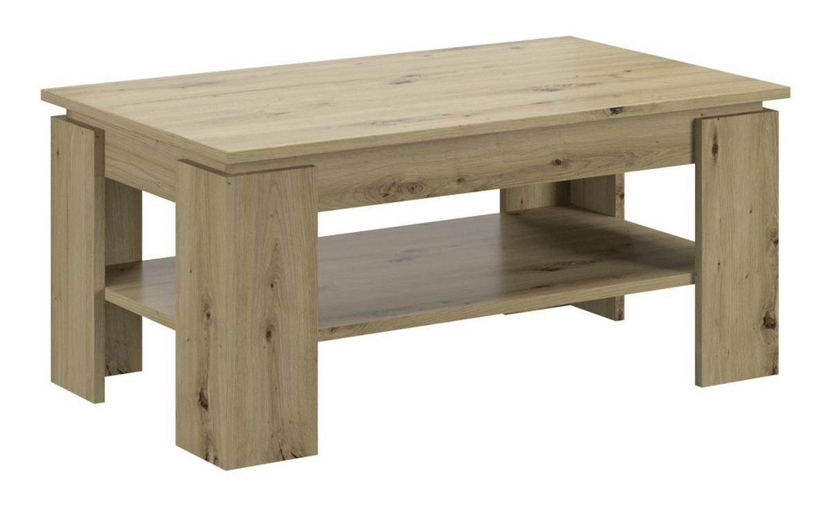 COUCHTISCH Artisan Eiche 100 x 60 cm, Wohnzimmertisch mit Stauraum - Eichefarben/Eiche Artisan, Holzwerkstoff/Metall (100/60/45cm) - Inn.Furn
