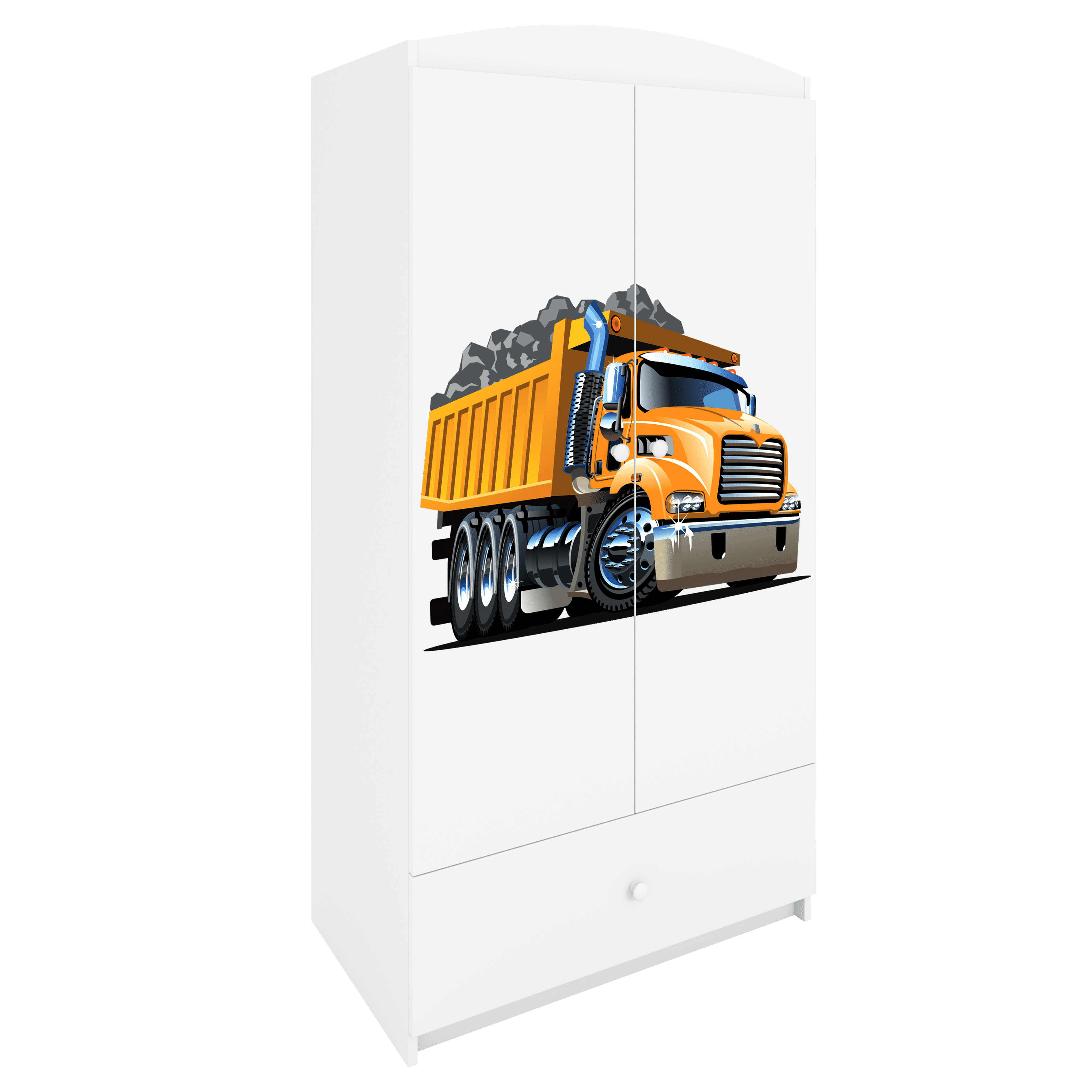 KINDERKLEIDERSCHRANK Lastwagen - Weiß, Holzwerkstoff (90/175/52cm) - RAUMHIRSCH FURNITURE