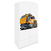 KINDERKLEIDERSCHRANK Lastwagen - Weiß, Holzwerkstoff (90/175/52cm) - RAUMHIRSCH FURNITURE