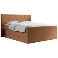 BOXSPRINGBETT KING EIGAR 140/200 Orange Struktur - H3 - Orange, Holz/Textil (140/200cm) - MKS