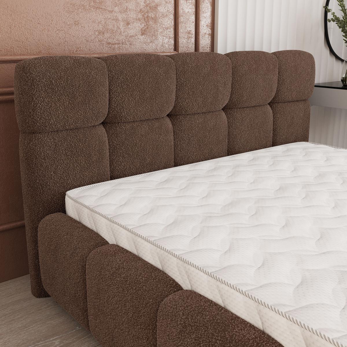 POLSTERBETT FARU Q 160x200 cm mit Bettkästen - Braun - Braun, Holz (160/200cm) - MASSENO