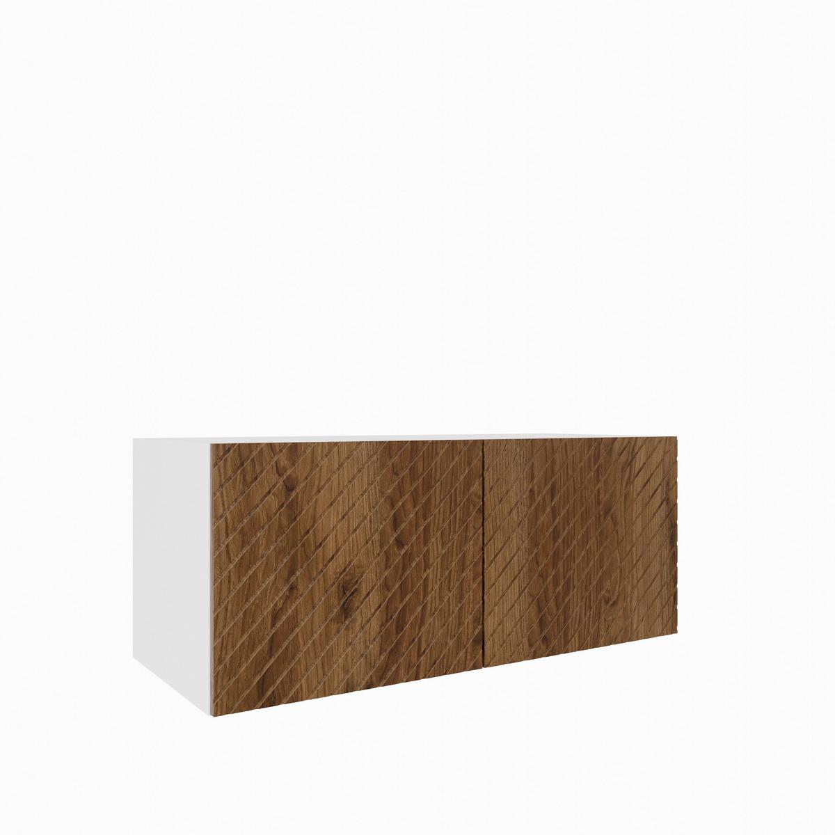 LOWBOARD CAVA 100/41/40 cm, Hängender TV-Schrank Weiß / Eichefarben - Eichefarben/Braun, Holzwerkstoff (100/41/40cm) - MASSENO