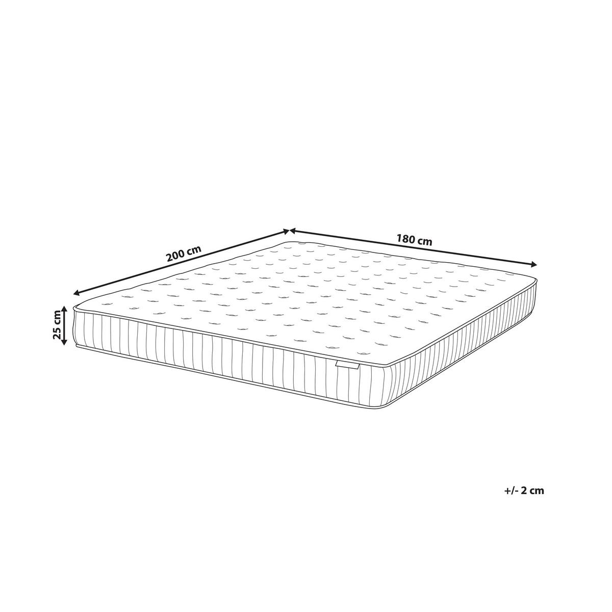 GEL-MEMORYSCHAUM-TASCHENFEDERKERNMATRATZE H2/3 Mittel 180/200 cm Pleasant - Weiß, Textil (180/200cm) - Beliani