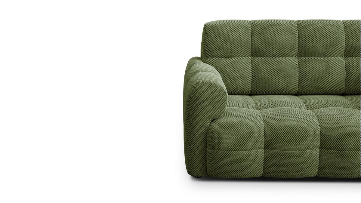 SOFA MELLOW 2-Sitzer, olive - Schwarz/Grün, Holz/Textil (153/87/98cm) - Wozimo