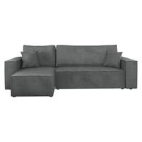 ECKSOFA Karl Cord - Dunkelgrau/Schwarz, Holz/Kunststoff (244/145cm) - MIRJAN24